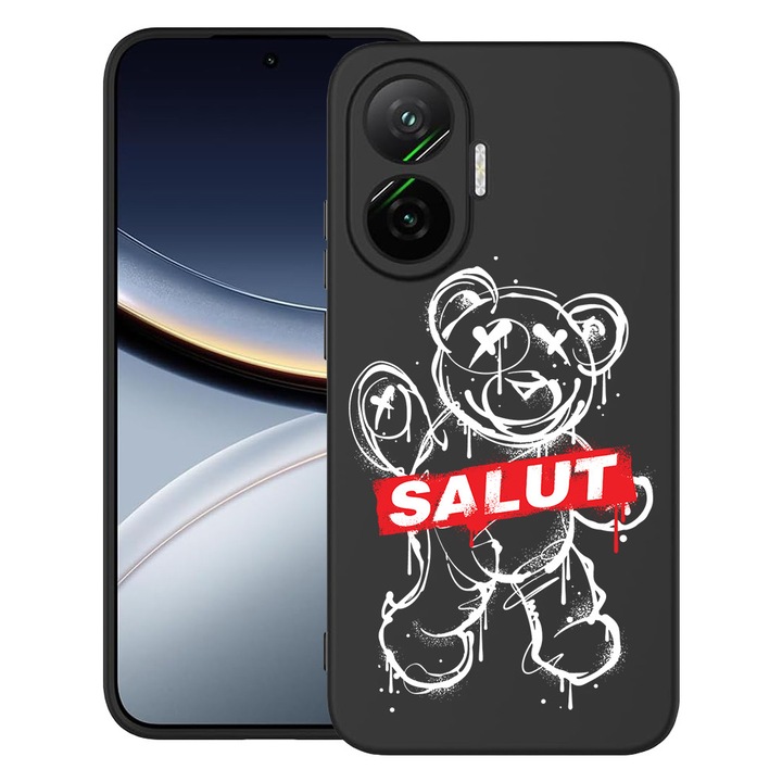 BestCase® Husa pentru Poco F7 cu Design Teddy Bear Salut, TPU Mat Ultra Slim, 2052009 B 1548