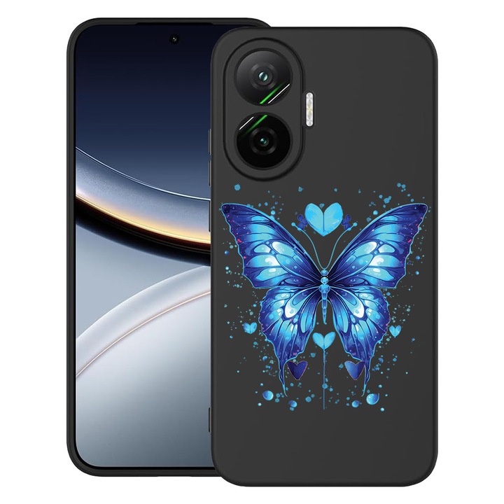 BestCase® Husa pentru Poco F7 cu Design Blue Butterfly, TPU Mat Ultra Slim, 2052009 B 1586