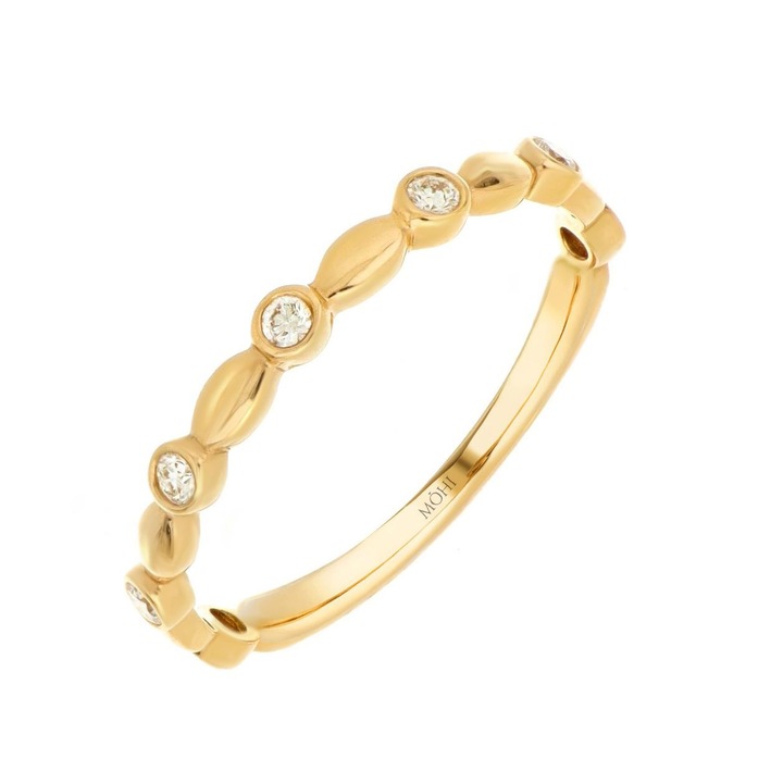 Inel din aur rose de 18k cu diamante 0.07ct, dimensiune 17