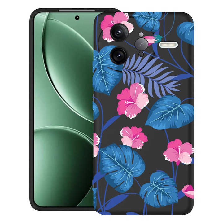BestCase® Husa pentru Poco F7 Ultra cu Design Tropical Blue Flowers, TPU Mat Ultra Slim, 2052010 B 112