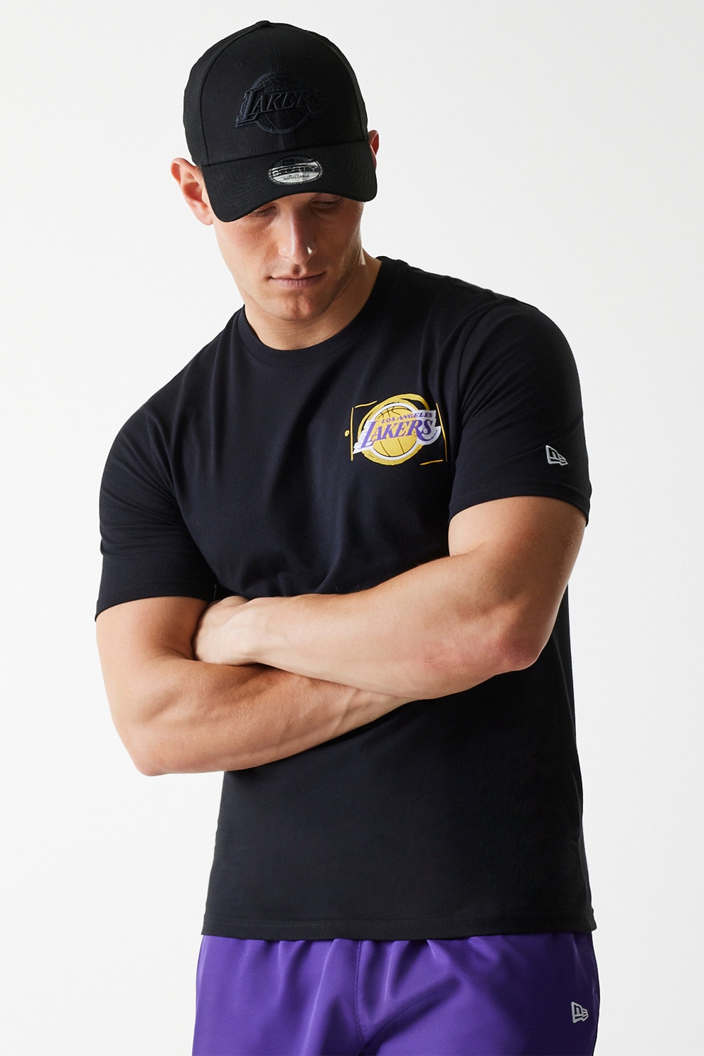 New Era, Tricou cu imprimeu pe spate, Negru, M