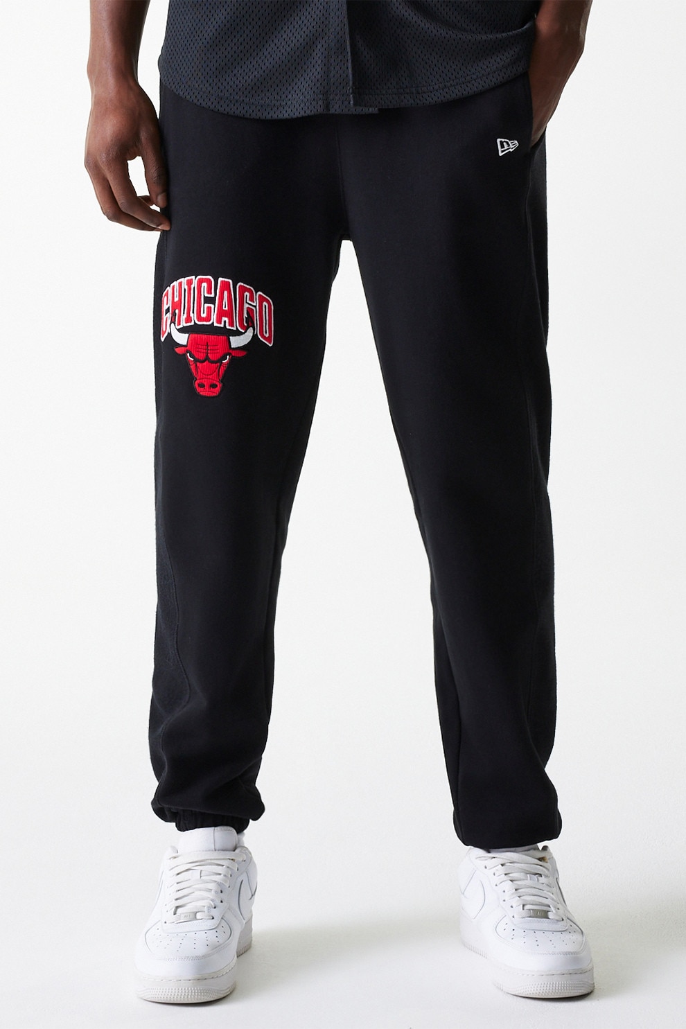 New Era, Pantaloni de trening din bumbac NBA Chicago Bulls, Rosu, Negru, L