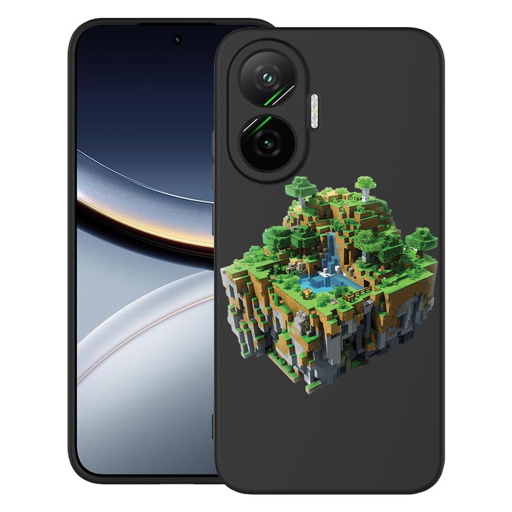 BestCase® Husa pentru Poco F7 cu Design Minecarft World, TPU Mat Ultra Slim, 2052009 B 1681
