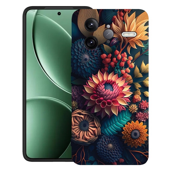 BestCase® Husa pentru Poco F7 Ultra cu Design Colorful Flowers, TPU Mat Ultra Slim, 2052010 B 1241