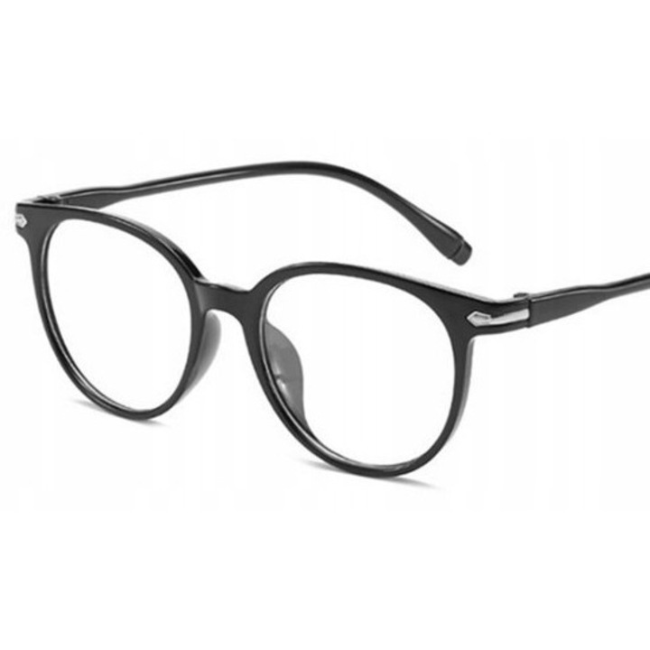 Ochelari corectivi femei, negru, policarbonat, dioptrie -1.50, set cu carcasă și șervețel