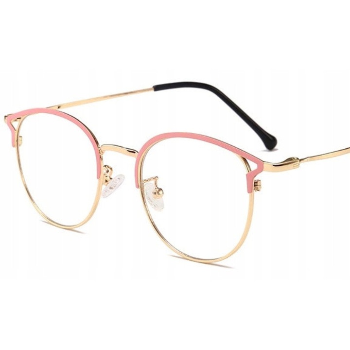 Ochelari corectivi, roz aurii, protecție pentru calculator, dimensiune medie