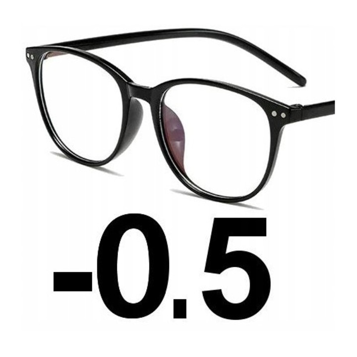Ochelari corectivi, miopie, -0.50, plastic, negru, pentru femei