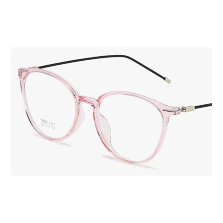 Ochelari corectivi pentru femei, roz transparent, -1.00, plastic