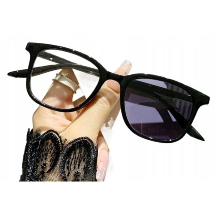 Ochelari de soare fotocromici, negru, -1.50 dioptrii, ramă din policarbonat, pentru femei