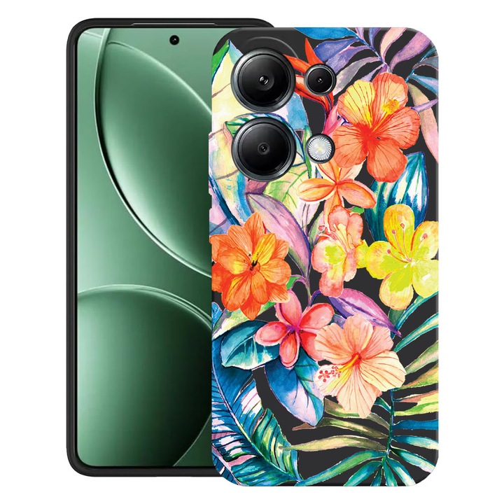 BestCase® Калъф за Poco M6 Pro 4G / Xiaomi Redmi Note 14 Pro 4G с дизайн „Тропически цветя“, ултратънък матов TPU, 2052019 B 498