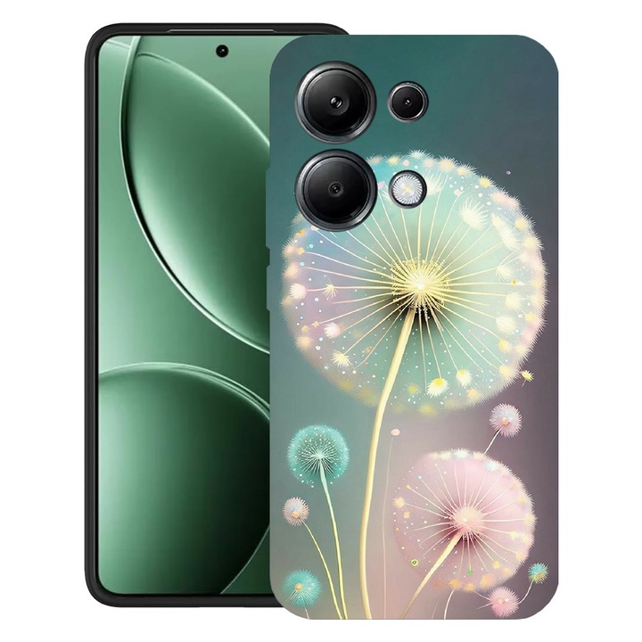 BestCase® Калъф за Poco M6 Pro 4G / Xiaomi Redmi Note 14 Pro 4G с дизайн „Зелено глухарче“, ултратънък матов TPU, 2052019 B 1143