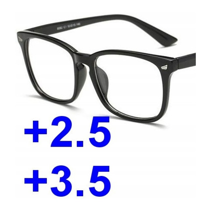 Ochelari progresivi, Swokance, +3.50, transparent, set cu carcasă și ștergere