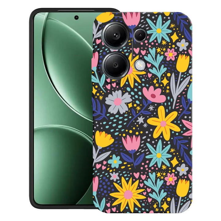 BestCase® Калъф за Poco M6 Pro 4G / Xiaomi Redmi Note 14 Pro 4G с дизайн Малки цветя, Ултра тънък матов TPU, 2052019 B 758