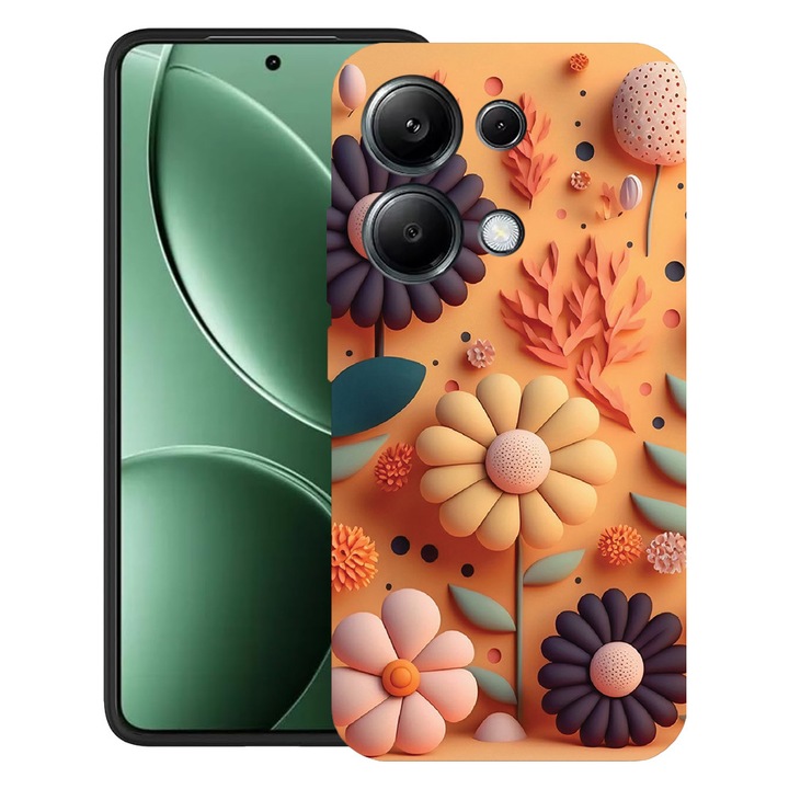BestCase® Калъф за Poco M6 Pro 4G / Xiaomi Redmi Note 14 Pro 4G с дизайн „Весели цветя“, ултратънък матов TPU, 2052019 B 1149