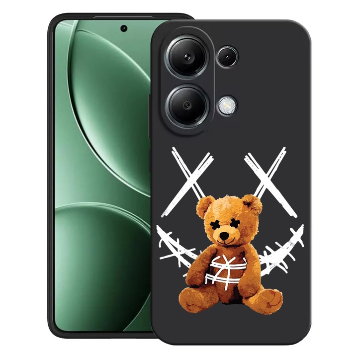 BestCase® Калъф за Poco M6 Pro 4G / Xiaomi Redmi Note 14 Pro 4G с дизайн "Усмивка на плюшено мече", матов TPU Ultra Slim, 2052019 B 982