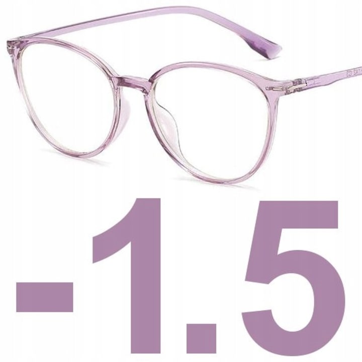 Ochelari corectivi femei, model F359, violet-transparent, -1.50 dioptrii, plastic