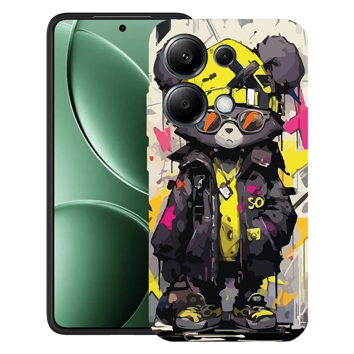 BestCase® Калъф за Poco M6 Pro 4G / Xiaomi Redmi Note 14 Pro 4G с дизайн плюшено мече в пастелни цветове, TPU Мат Ултра тънък, 2052019 B 1465