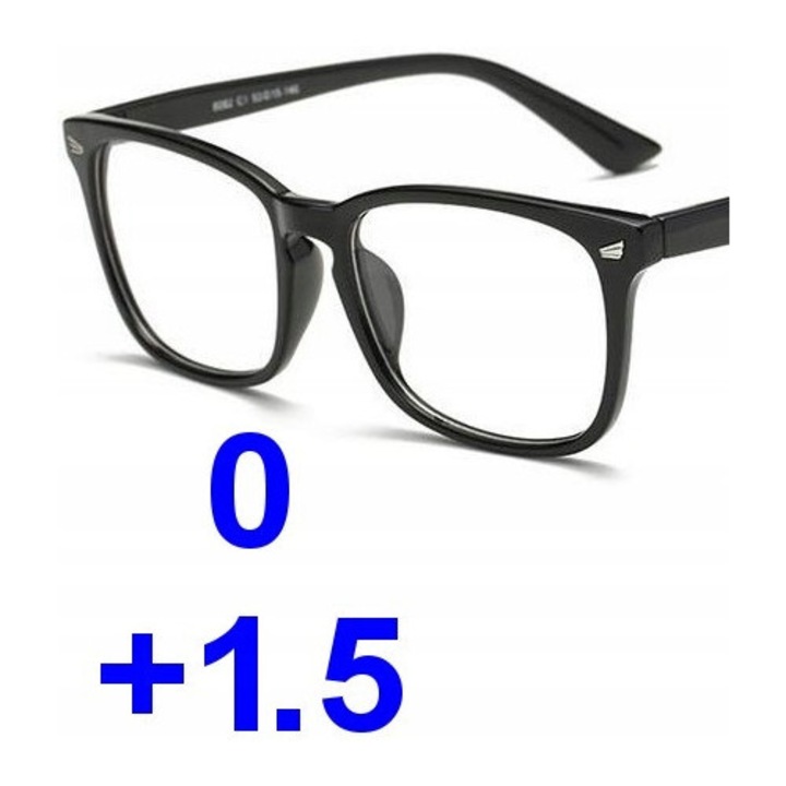 Ochelari progresivi Swokance, +1.50, transparent, set cu carcasă și ștergător, Policarbonat