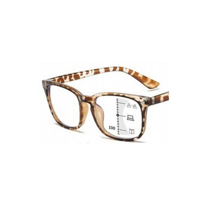 Ochelari progresivi Swokance, hipermetropie +3.00, policarbonat, set ochelari + carcasă + șervețel