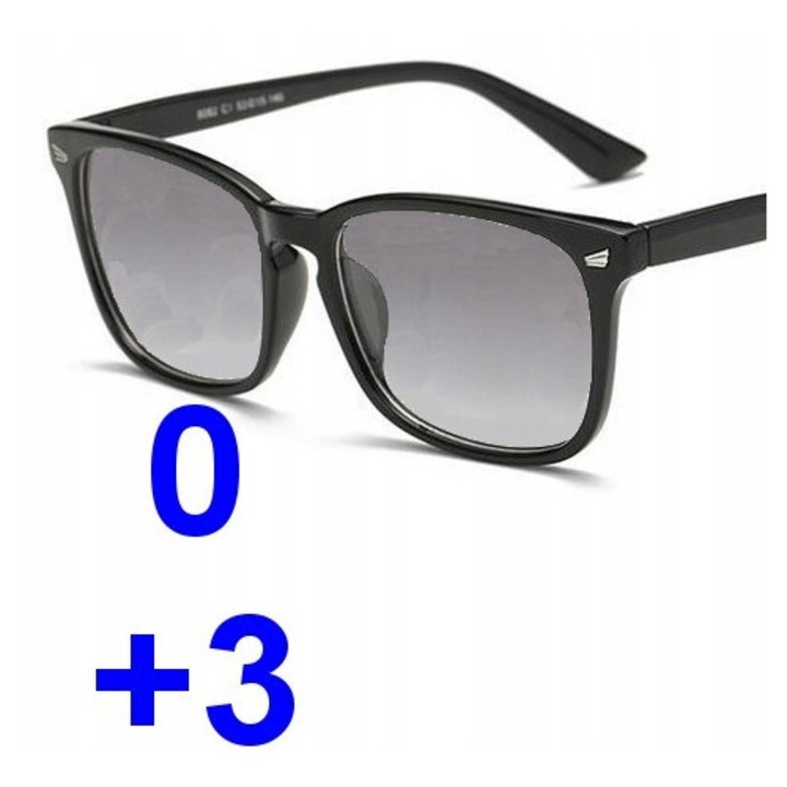 Ochelari de soare progresivi Swokance, transparenți, +3.00, set cu carcasă și microfibră