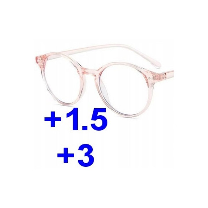 Ochelari progresivi F217g, Policarbonat, Hipermetropie +3.00, Roz