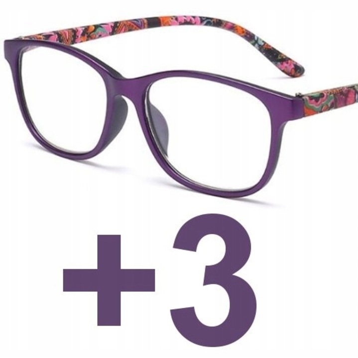 Ochelari de vedere femei, progresivi, anti albastru, +3.00, plastic