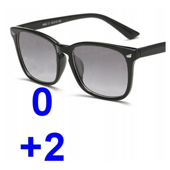 Ochelari de soare progresivi Swokance, transparent, +2.00, set ochelari + carcasă + ștergere ochelari