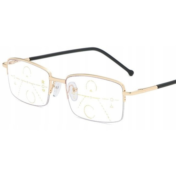 Ochelari progresivi multifocali, F456pB, polimer, filtrul de lumina albastră, +2.50, femei