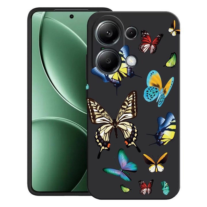 BestCase® Калъф за Poco M6 Pro 4G / Xiaomi Redmi Note 14 Pro 4G с дизайн Beautiful Color Butterflies, TPU Мат Ултратънък, 2052019 B 992