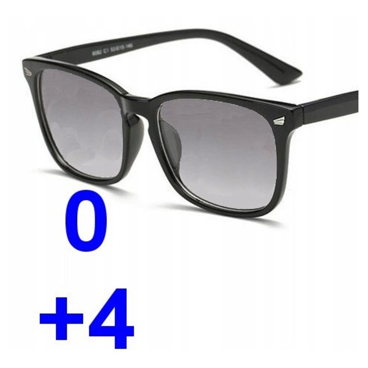 Ochelari progresivi Swokance, transparenți, policarbonați, hipermetropie +4.00, set cu carcasă și ștergător