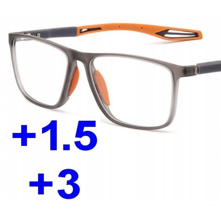 Ochelari De Sport Progresivi Swokance, hipermetropie +3.00, lentile transparente, set ochelari + carcasa + stergere