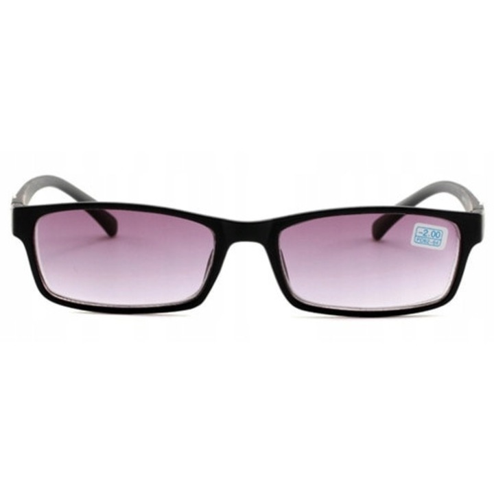 Ochelari de soare corectivi, -4.00, poliicarbonat, negru, stil retro