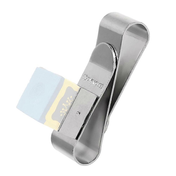 Rozsdamentes acél biliárdkréta klipsz, szett, 7x2.3cm, rozsdaálló