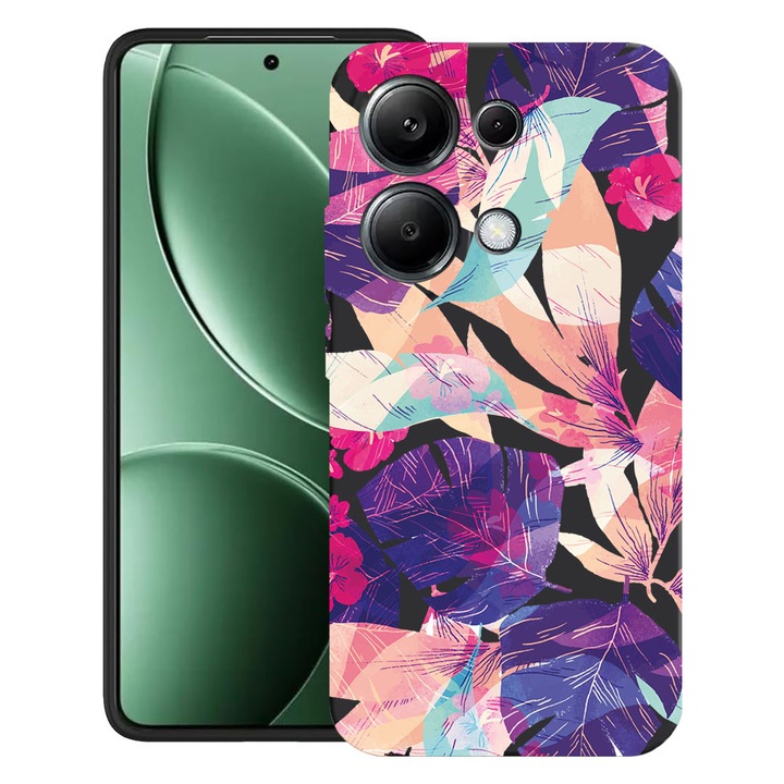 BestCase® Калъф за Poco M6 Pro 4G / Xiaomi Redmi Note 14 Pro 4G с дизайн Тропически цветя, TPU Мат Ултра тънък, 2052019 B 71