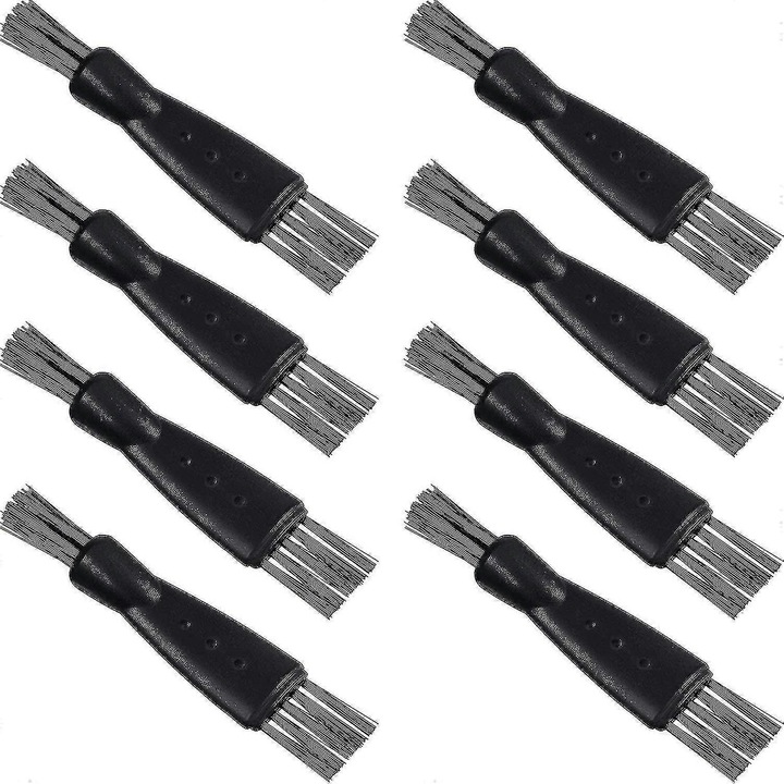 Set 10 pensule de curatare pentru aparate de ras electrice, nylon, negru, 62x13mm