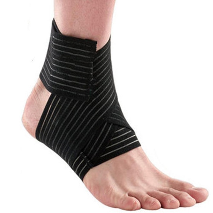 Suport ortopedic pentru glezna, ajustabil, compresie, respirabil, unisex, dimensiune universala negru