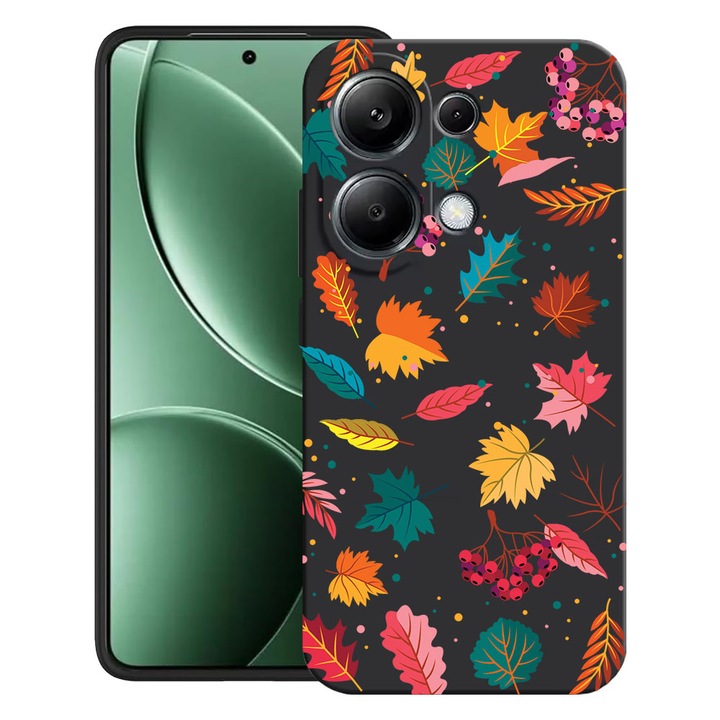 BestCase® Калъф за Poco M6 Pro 4G / Xiaomi Redmi Note 14 Pro 4G с дизайн „Есенни цветове - листа“, матов TPU, ултра тънък, 2052019 B 99