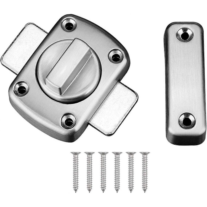 Broasca din aliaj de zinc, set cu 6 suruburi, design rotativ, pentru usi de birou, garaje, dulapuri