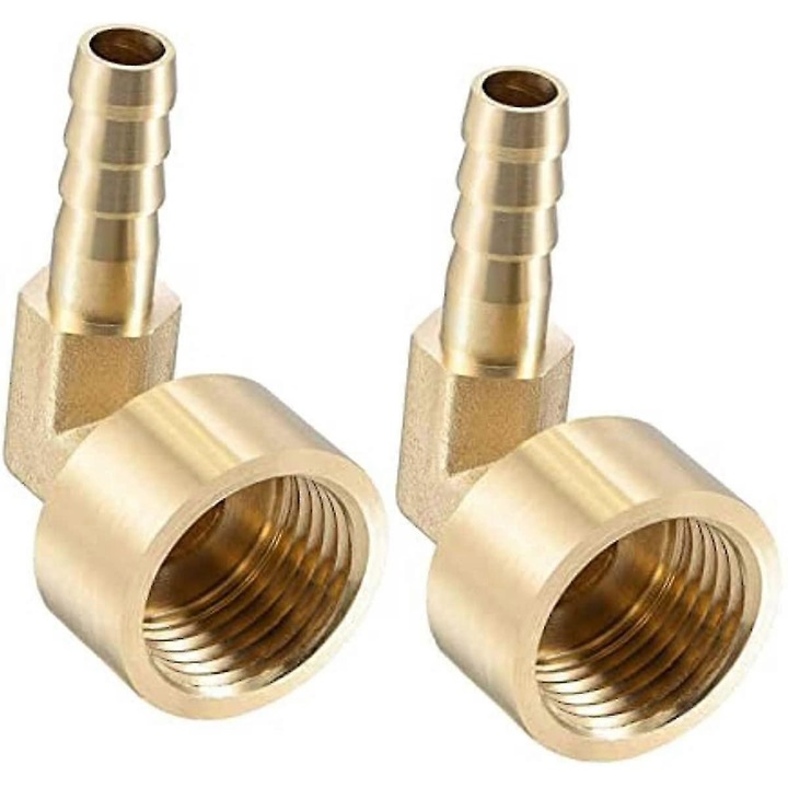 2 db 90 fokos könyök sárgaréz szerelvénykészlet, 8mm, G1/4, korrózióálló