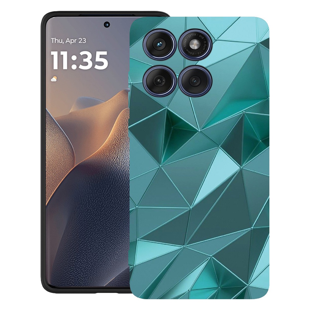 BestCase® Husa TPU Ultra Slim Compatibil cu Motorola Moto G86 Power, cu Design Green Mosaic, 3113067 B 1251