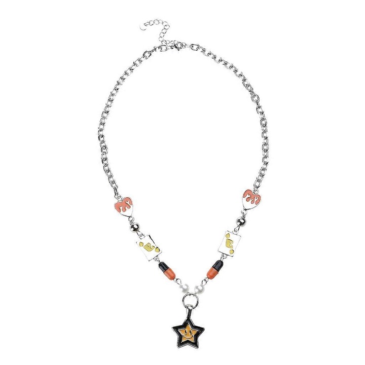 Colier cu pandantiv stea, set, aliaj, multicolor