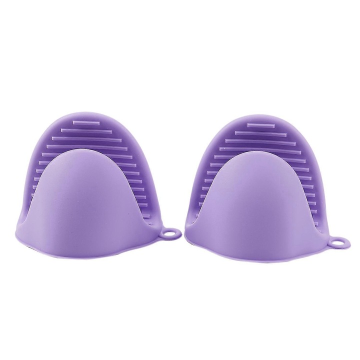 Szilikon konyhai kesztyű, hőálló, lila, 1 pár, 11x8.5cm