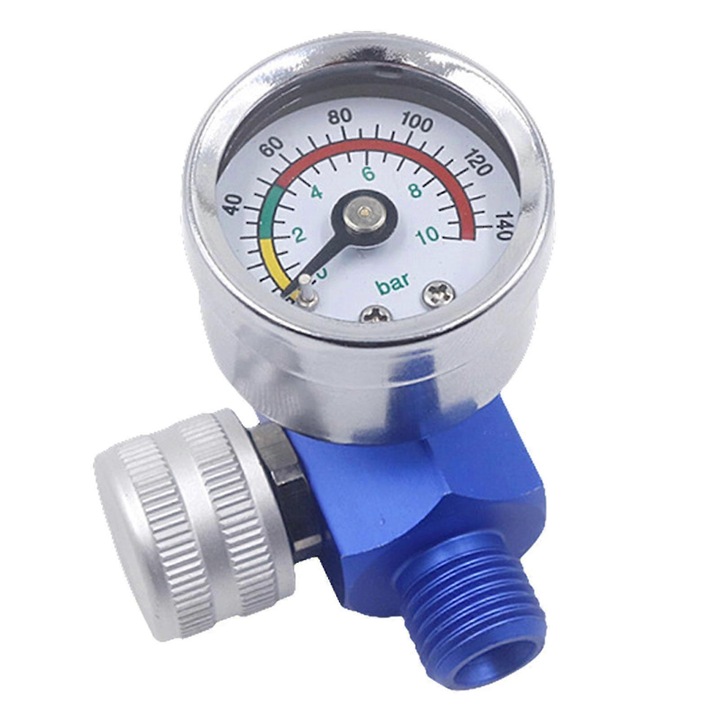 Regulator de presiune aer 1/4" cu manometru, accesorii compresoare, 0-10BAR, 57x45x50mm