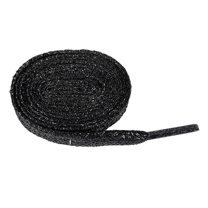 Sireturi plate negre, 120cm, 1 pereche, pentru copii si femei