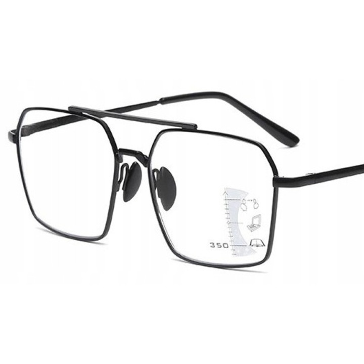 Ochelari progresivi Swokance, +4.00, transparent, set cu carcasă și ștergere ochelari