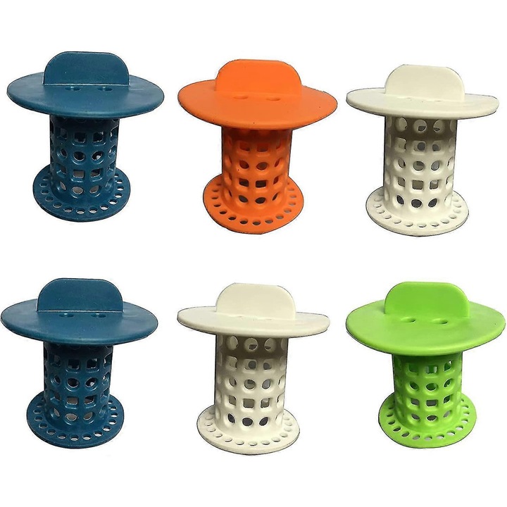 Set 6 Capace pentru Drenaj, Usor de Curatat, Multicolor, 5.5x5x4.3cm