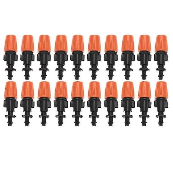 Set 20 duze de pulverizare pentru irigare micro, plastic, negru + portocaliu, 4mm/7mm