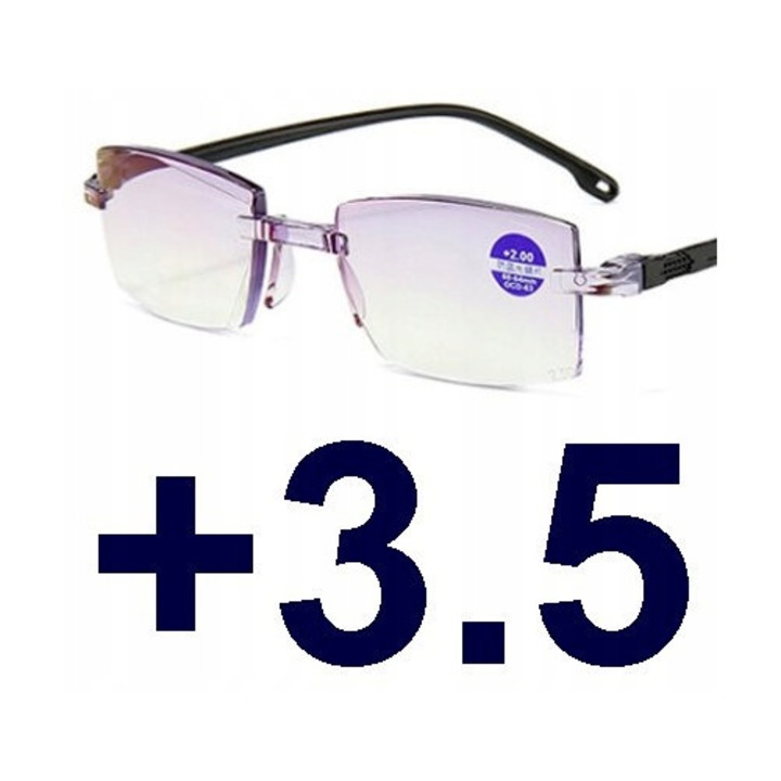 Ochelari bifocali antireflex Swokance cu filtru de lumină albastră, transparent, +3.50, set ochelari + carcasă + lavabilă