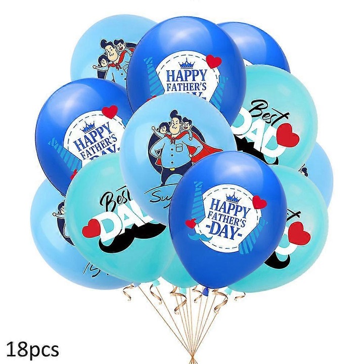 18 db latex lufi szett, Apák napi téma, Super Dad nyomtatás, 30cm