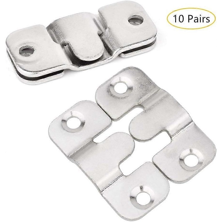 Set de 10 suporturi metalice pentru rame foto, prindere la perete, rezistente, design elegant